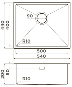 Кухонная мойка Omoikiri Taki 54-U/IF-IN Microdecor