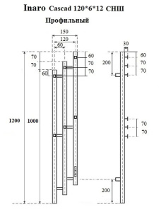 Полотенцесушитель Маргроид Ferrum Inaro 3 Cascade СНШ профильный электрический (таймер) белый матовый, 120х12 3 секции 6 крючков, белый матовый