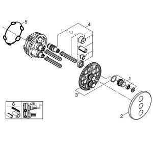 Переключатель режимов встраиваемый Grohe Grohtherm SmartControl 29122000 (3 функции), хром