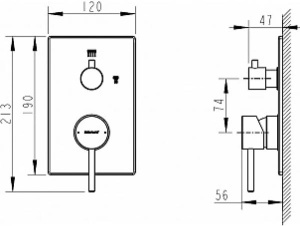 Смеситель скрытого монтажа Bravat Arc P69193C-2-ENG (2 функции), хром