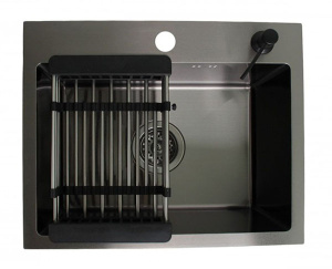 Кухонная мойка Wisent WS-35040B-114 с коландером и дозатором