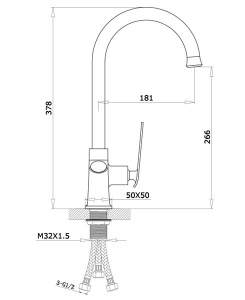 Смеситель для кухонной мойки Ganzer GZ26025-C под фильтр