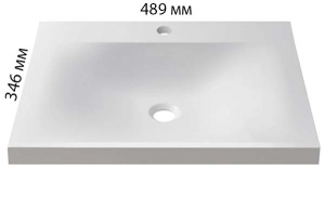 Умывальник Belux Порто По 500 / 600 / 700 / 800 / 900 / 1000 белый матовый Solid Surface, 49х35