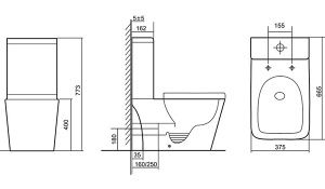 Напольный унитаз SantiLine SL-5024, белый