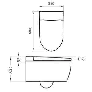 Умный подвесной унитаз Brunnen WAL BW-2401 Auto open/close с функцией биде