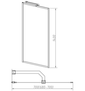 Душевая шторка на ванну Vincea VSB-41700CLG, 70х140, прозрачный