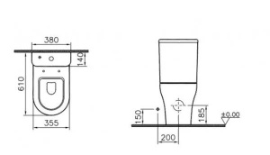 Напольный унитаз Vitra Zentrum 9012B003-7204 Open-back (сиденье Soft Close), белый