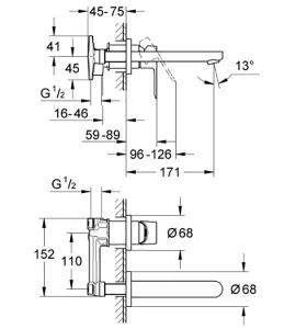 Смеситель встраиваемый Grohe BauEdge 20474000