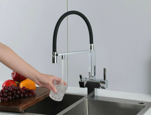 Cмеситель для кухонной мойки Gappo G4395-50 / G4395-53 / G4395-56 под фильтр, хром, черный