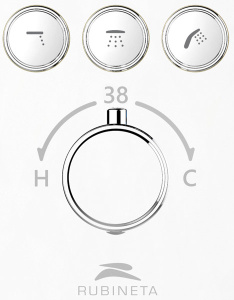 Смеситель встраиваемый Rubineta Thermo-3F PM0016 термостатический