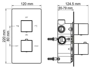 Смеситель скрытого монтажа WasserKraft Alme 1544 Thermo (3 функции)
