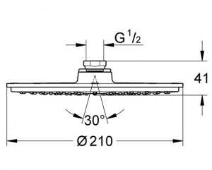 Верхний душ Grohe Rainshower Cosmopolitan 210 28373000