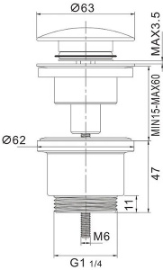 Донный клапан Rose RS31C