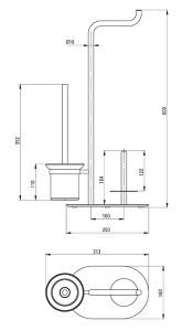 Многофункциональная стойка для туалета Deante Silia Titanium ADI D732