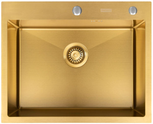 Кухонная мойка Arfeka Eco AR 60 Gold с коландером, дозатором и роллер-матом