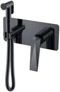 Смеситель встраиваемый Boheme Venturo 377-SGM Shine Gun Metall с гигиеническим душем