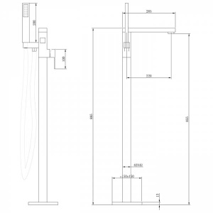 Смеситель для ванны Abber Daheim AF8215SP напольный