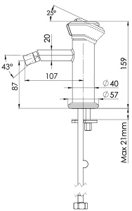 Смеситель для биде Remer Element ET22