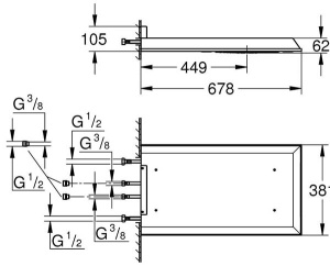 Верхний душ Grohe Rainshower F-series (3 режима) 27938001