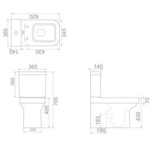 Напольный унитаз CeraStyle Noura WC00417SH00+CS004010100+IM018010201200 с функцией биде, белый
