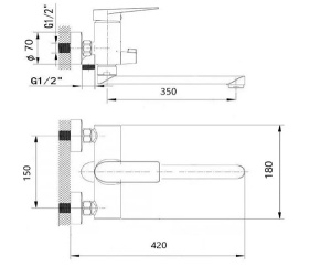 Смеситель для ванны Wisent WP22205