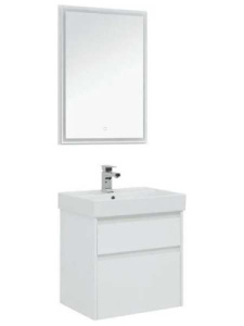 Комплект мебели Aquanet Nova Lite 60 / 75 / 85 / 100 2 ящика белый глянец, 60, белый глянец