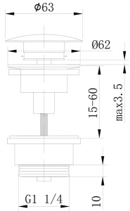 Донный клапан Abber Bequem AF0011G / AF0011RG, золото матовое