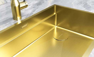 Кухонная мойка Paulmark Next-Multi Sink 74 UNI PM787445-LG с коландером, ролл-матом и разделочной доской