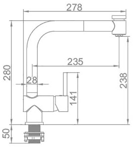 Смеситель для кухонной мойки Ledeme L6055