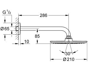 Верхний душ Grohe Rainshower Cosmopolitan 210 26062000