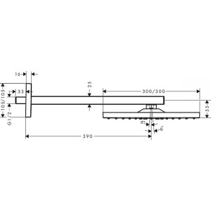 Верхний душ Hansgrohe Raindance E 300 Air 1jet 26238000