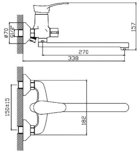 Смеситель для ванны Cron CN2214