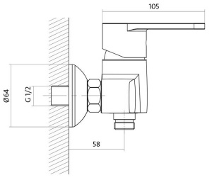 Смеситель для душа Cersanit Cari S951-026