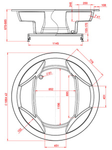 Ванна из искусственного камня Astra-form Аврора, 186х186