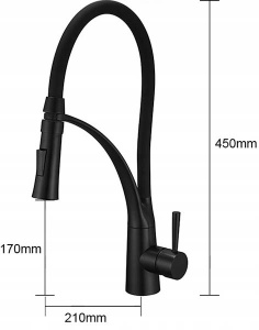 Смеситель для кухонной мойки Rea Gaspar Black REA-B0233 / Gaspar Gold/Black REA-B1019, черный
