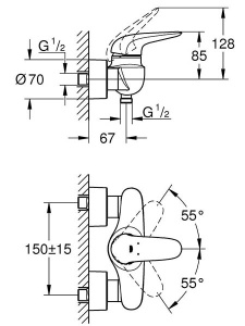 Смеситель для душа Grohe Eurostyle Solid 23722003