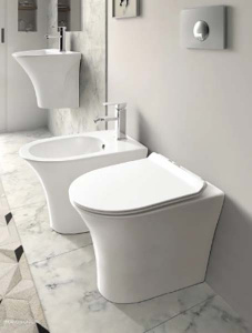 Приставной унитаз Cerutti Vettore F CT7841 безободковый с крышкой Soft Close