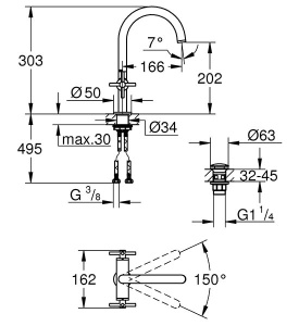 Смеситель для умывальника Grohe Atrio New 21019003