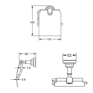 Держатель для туалетной бумаги Rose RG1105Q