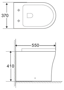Приставной унитаз BelBagno Ancona BB1224CBR-P безободковый, белый