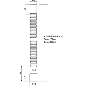 Труба гибкая 40*40/50 ОРИО АС-1010 (320мм-650мм) (Россия)