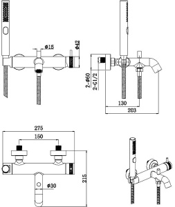 Смеситель для ванны Allen Brau Priority 5.31D10-MG