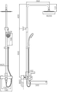 Душевая стойка Ledeme L72403-2