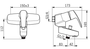 Смеситель для ванны Oras Safira 1072