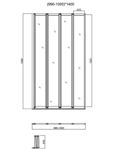 Душевая шторка на ванну Vincea VSB-31100CL, 100х140, прозрачный