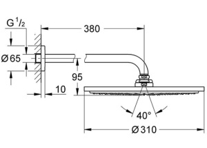 Верхний душ Grohe Rainshower 26066A00 / 26066AL0, 31х31, темный графит глянец