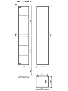 Пенал Sancos Marmi 1.0 / Marmi 2.0 дуб галифакс натуральный