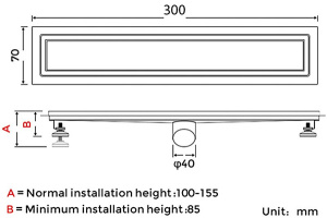 Душевой трап Gappo G83007-4 / G84007-4 / G85007-4 / G86007-4 / G87007-4 / G88007-4, 30 см