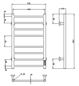 Полотенцесушитель Roxen Caspia 11070-5385B электрический