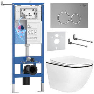 Комплект инсталляции 6 в 1 Roxen StounFix Dual Fresh 964670 с аромадозатором, сатин (хром матовый)